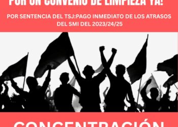 Concentración en València del sector de Limpieza por un nuevo Convenio y por el impago de los atrasos del Salario Mínimo de los últimos tres años
