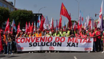 Exhibición de forza obreira na terceira xornada de folga no metal da provincia da Coruña