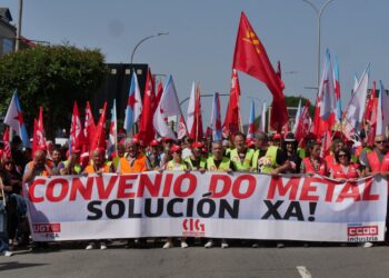 Exhibición de forza obreira na terceira xornada de folga no metal da provincia da Coruña