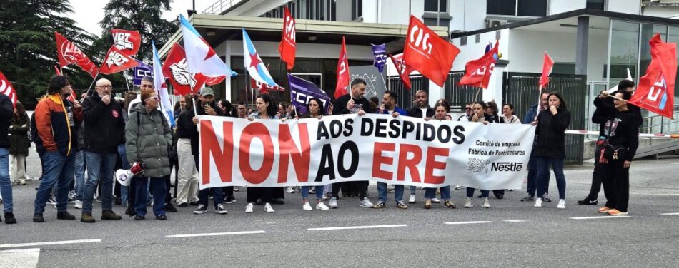 O persoal de Nestlé en Pontecesures inicia protestas para rexeitar os 27 despidos
