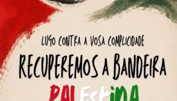 Concentración contra retirada da bandeira palestina do PP de Lugo