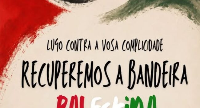 Concentración contra retirada da bandeira palestina do PP de Lugo