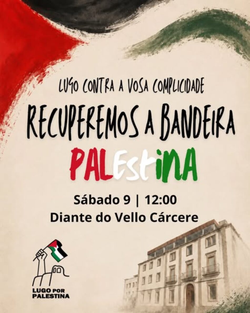 Concentración contra retirada da bandeira palestina do PP de Lugo