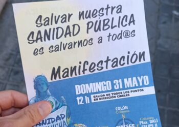 Miles de madrileños volverán a manifestarse el 31 de mayo en defensa de la sanidad pública bajo el lema “Salvar la sanidad pública es salvarnos a tod@s”