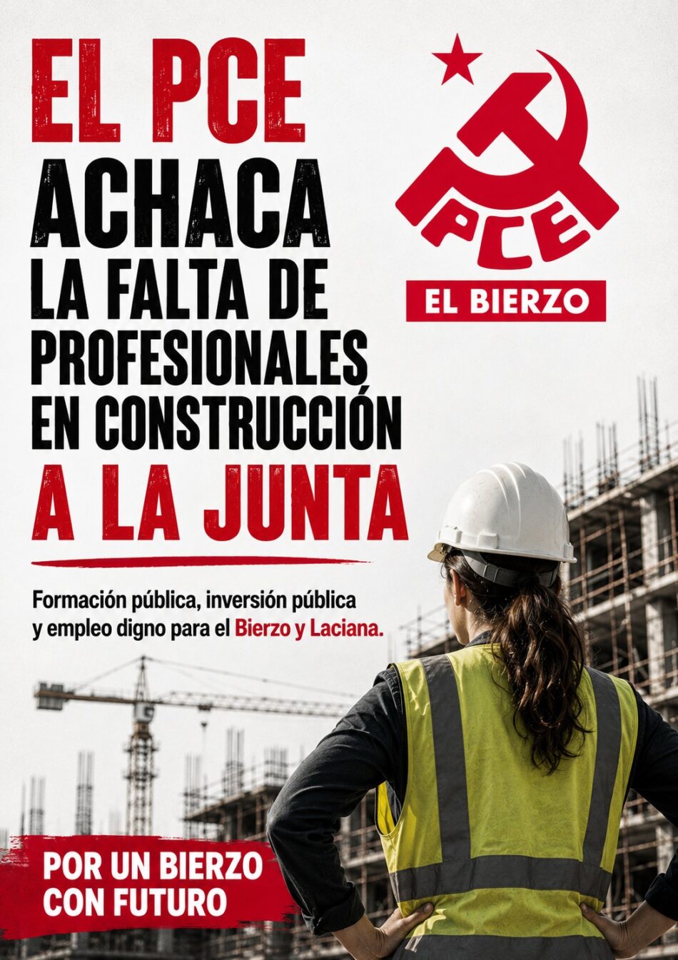 El PCE achaca la falta de profesionales en la construcción a la Junta de Castilla y León