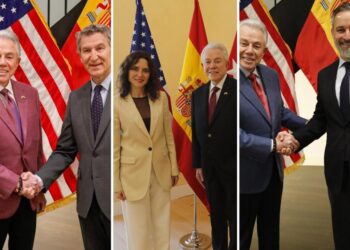 Maíllo y Santiago denuncian un «complot» entre el PP y Trump y exigen explicaciones por las reuniones del embajador de EE.UU. con Feijóo, Abascal y Ayuso esta semana