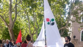 Homenaje en la Concha del Espolón (Logroño) a las personas secuestradas de la Global Sumud Flotilla