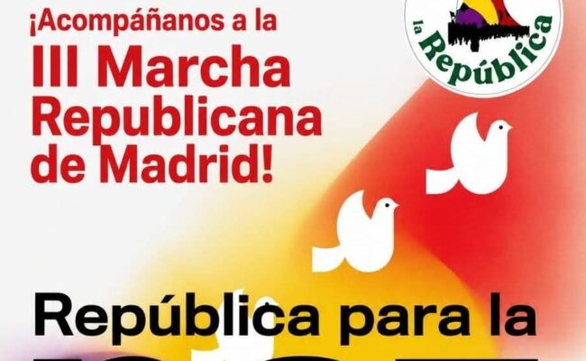 Movimientos sociales preparan la tercera Marcha Republicana, el 13 de junio bajo el lema «La monarquía es la guerra. República para la paz»
