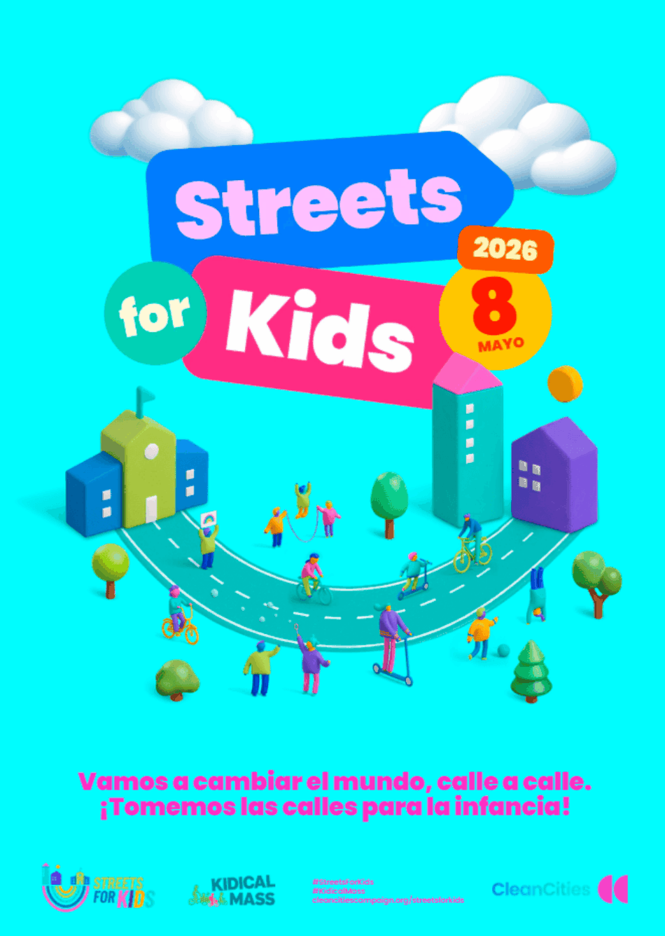La infancia recuperará las calles el 8 de mayo con cerca de 40 eventos de Streets for Kids en toda España