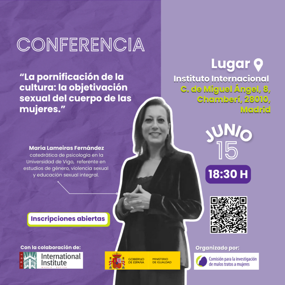 Conferencia: «La pornificación de la cultura: la objetivación sexual del cuerpo de las mujeres»