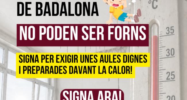 Badalona En Comú impulsa una campanya de signatures per exigir la climatització de totes les escoles públiques de la ciutat