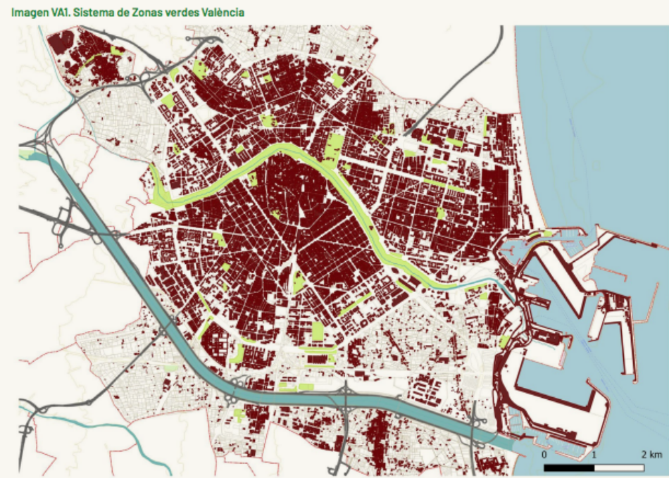 Casi el 80% de la población en Valencia no dispone de zonas verdes en su entorno inmediato