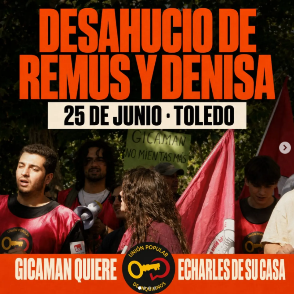 Remus y Denisa pueden quedarse en la calle el 25 de junio: la Unión Popular de Inquilinos exige paralizar su desahucio