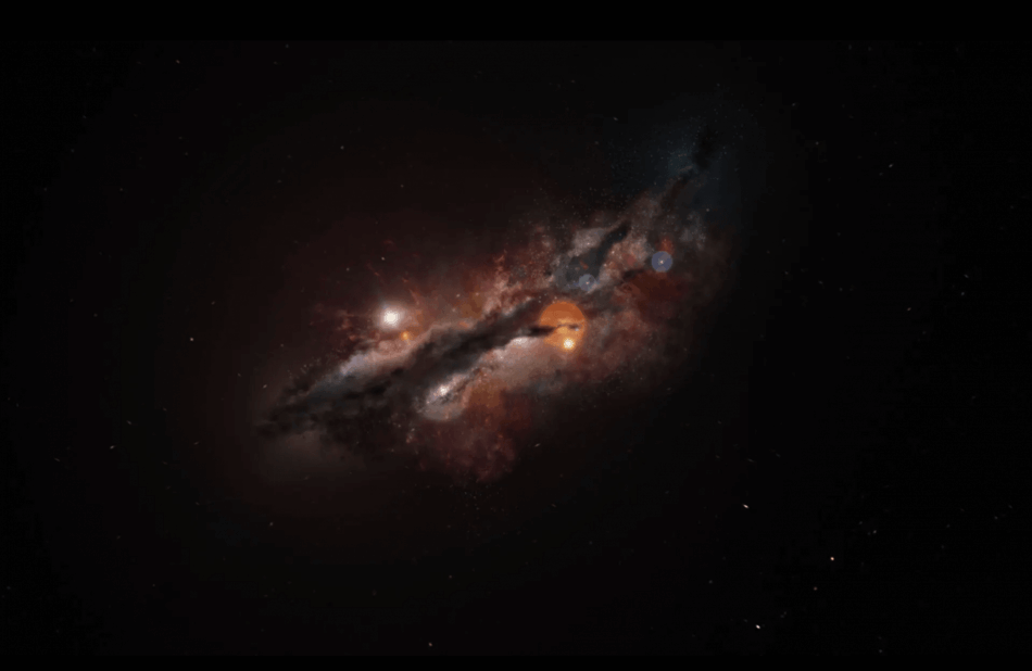 El supertelescopio ALMA detecta por primera vez el gas que alimentó a las galaxias primitivas