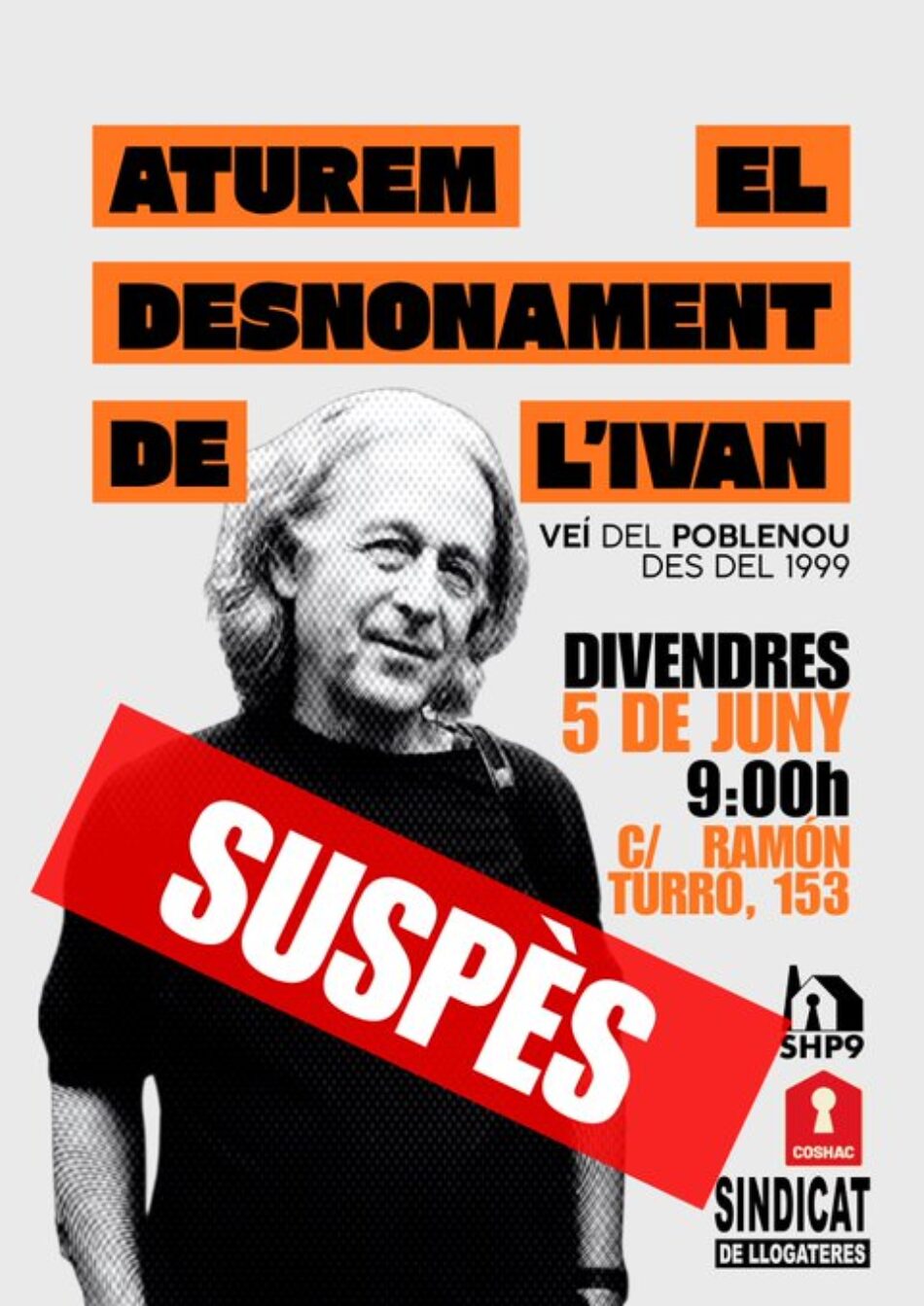 La presión sindical suspende temporalmente dos desahucios previstos en L’Hospitalet y Poblenou