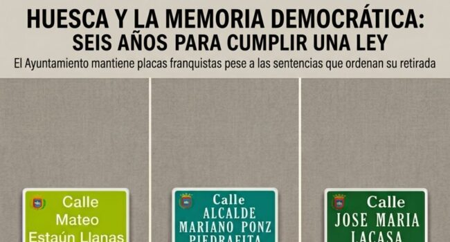 Seis años de batalla por la memoria democrática en Huesca: cuando la justicia tuvo que recordar al Ayuntamiento el cumplimiento de la ley