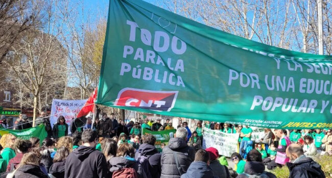 CNT: «Hacia la huelga general indefinida en la educación pública madrileña»