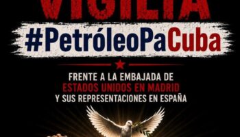 Vigilia frente a la Embajada de EE.UU. en Madrid para denunciar el bloqueo a Cuba: 5 de junio