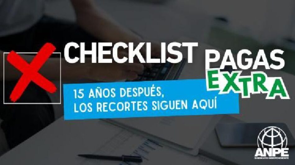 ANPE exige la recuperación de las pagas extraordinarias íntegras para los empleados públicos