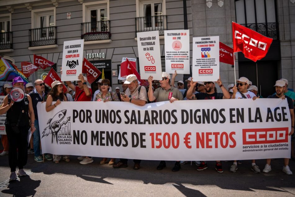 FSC-CCOO exige un salario mínimo de 1.500 euros en la Administración del Estado
