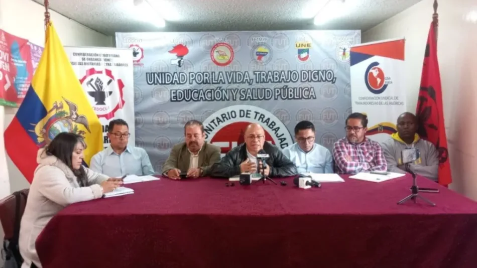 Sindicatos de Ecuador convocan movilizaciones contra despidos masivos y el FMI