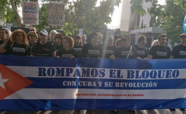 Madrid, Barcelona, València y Las Palmas se movilizaron contra el bloqueo energético y el cerco económico de EE. UU. a Cuba