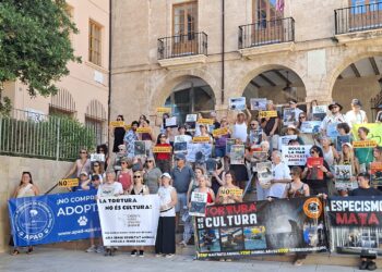 Activistas se manifiestan un año más contra los Bous a la mar de Dénia