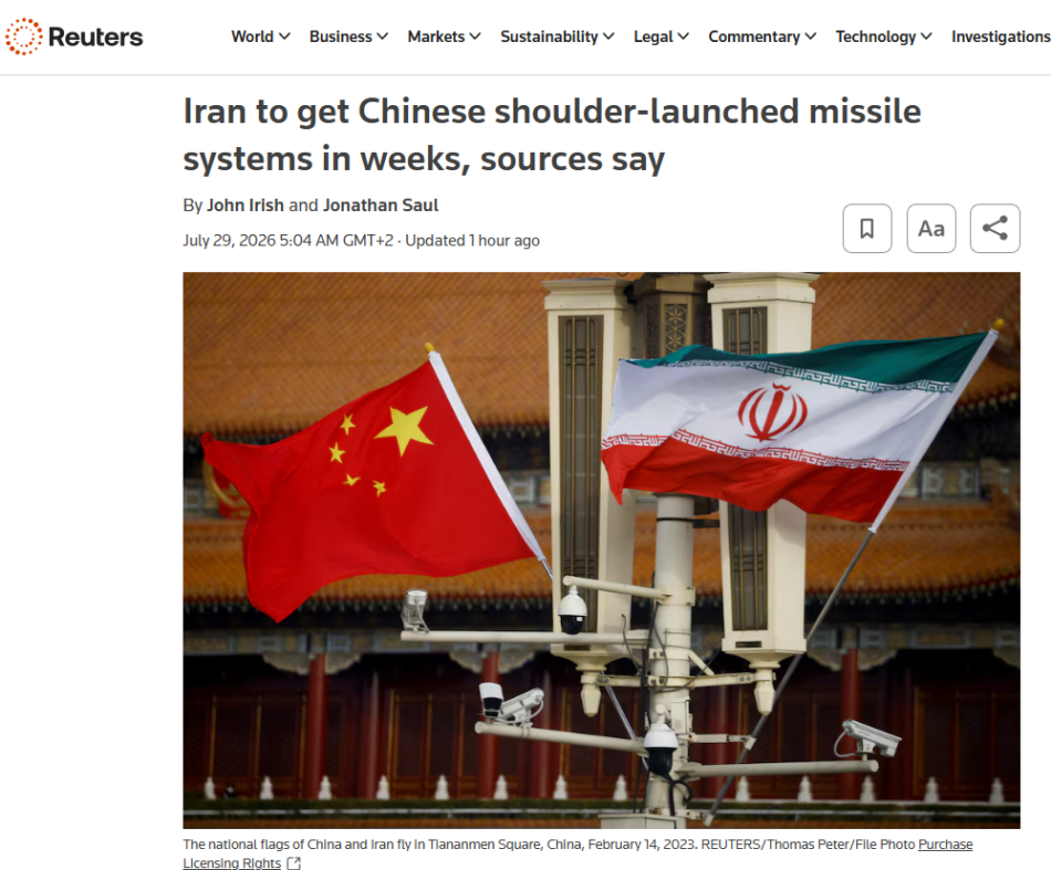 Reportan que Irán recibirá cientos de sistemas de misiles chinos en unas semanas