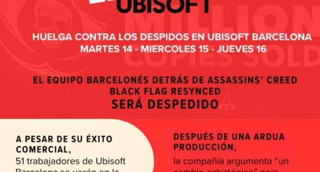 La CGT convoca tres dies de vaga a Ubisoft Barcelona