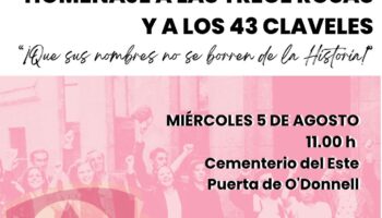 El PCE en Madrid rendirá homenaje a Las Trece Rosas el próximo 5 de agosto en el Cementerio del Este