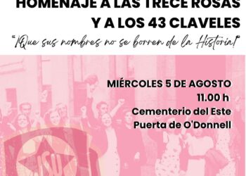 El PCE en Madrid rendirá homenaje a Las Trece Rosas el próximo 5 de agosto en el Cementerio del Este