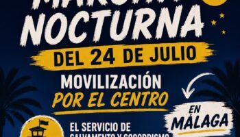 Marcha nocturna por la dignidad del socorrismo profesional en Málaga