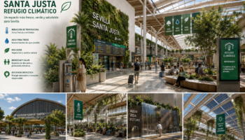Recogen firmas para que Adif aproveche la reforma de Santa Justa para conformar la estación como un refugio climático