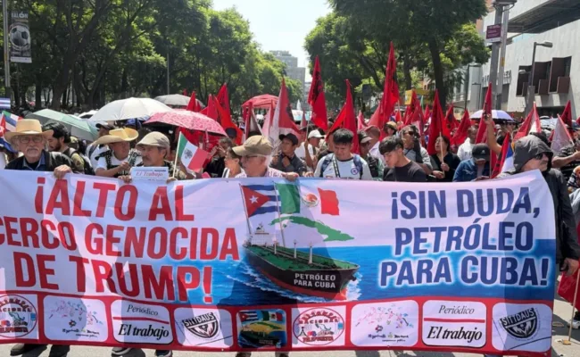 Miles marcharon en Ciudad de México contra el bloqueo y la guerra: «¡Petróleo para Cuba!»
