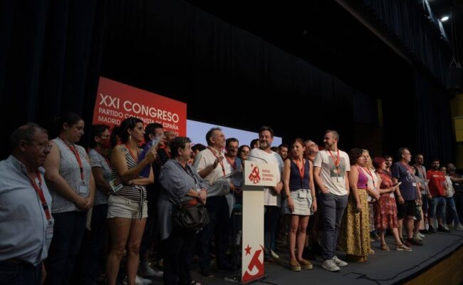 El PCE celebrará su XXII Congreso los días 12 y 13 de diciembre bajo el lema «Ganar el futuro en común»