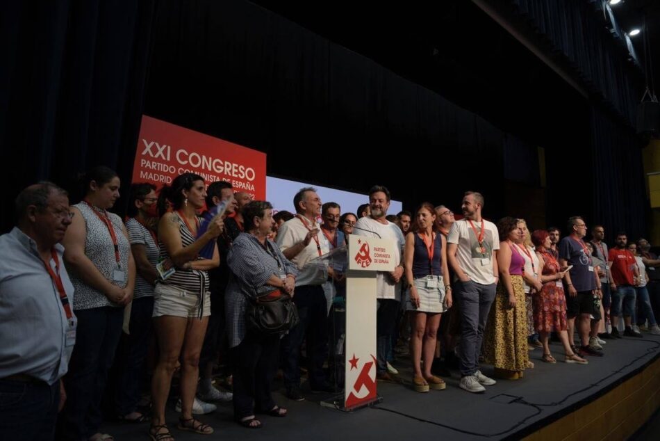 El PCE celebrará su XXII Congreso los días 12 y 13 de diciembre bajo el lema «Ganar el futuro en común»