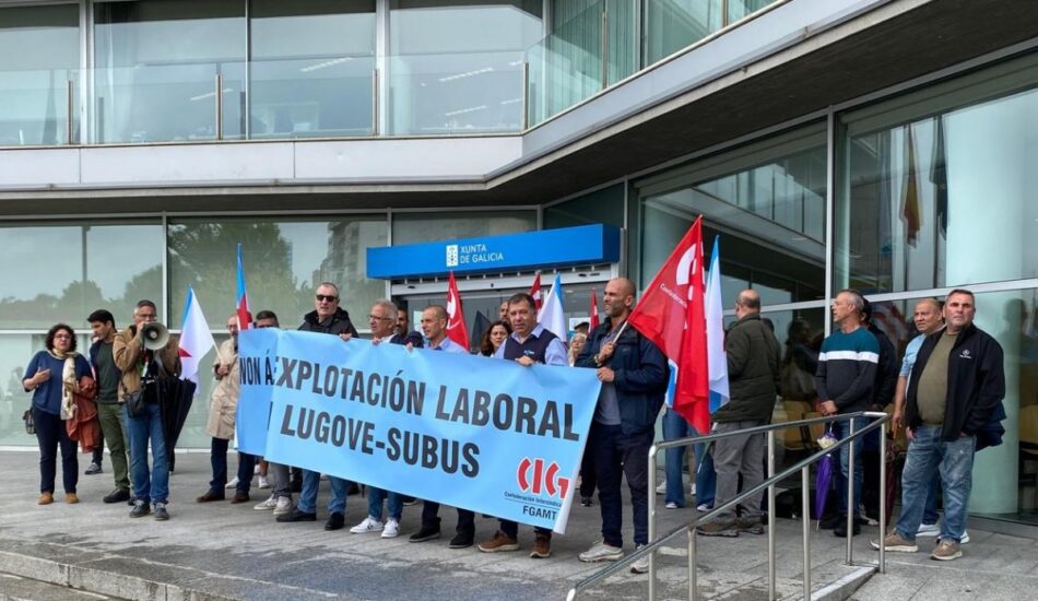 O persoal de Lugove-Subus en folga contra a explotación traslada as protestas á Xunta en Vigo