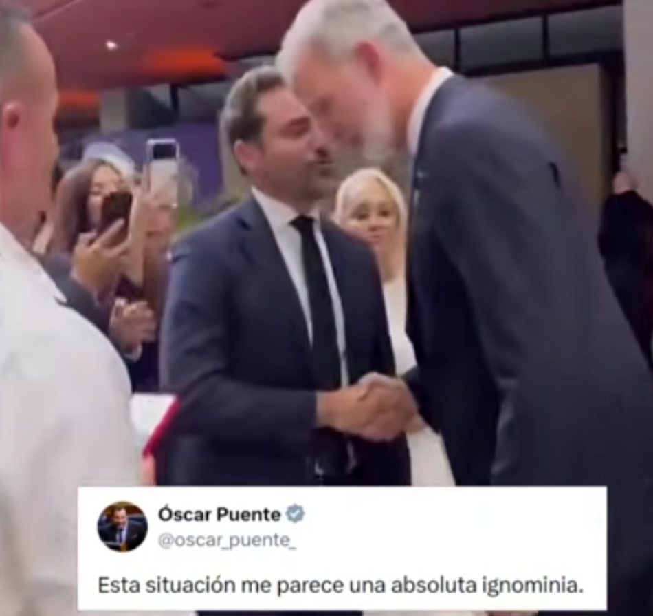 El ministro de Transportes, Óscar Puente, advierte al Rey de que saludar a un «activista de ultraderecha» como Negre contamina su imagen