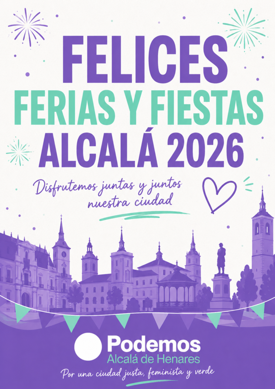 Podemos Alcalá anima a disfrutar de unas Ferias y Fiestas libres, diversas y respetuosas