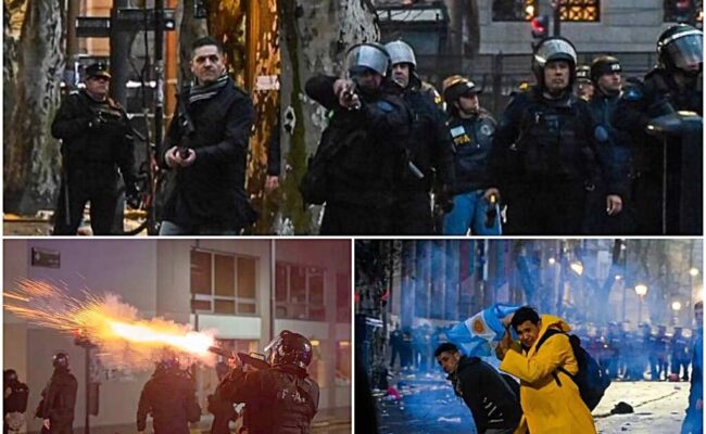 Más de 1.500 heridos en las protestas frente al Congreso argentino