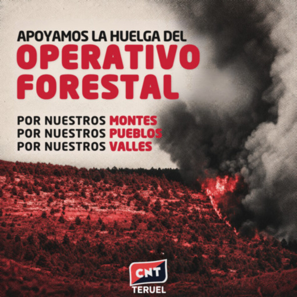 CNT Teruel apoya la huelga del operativo forestal de Aragón