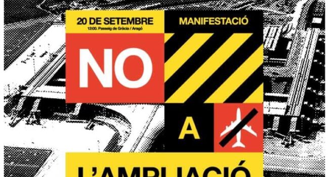 Gran mobilització el 20 de setembre contra l’ampliació de l’aeroport del Prat