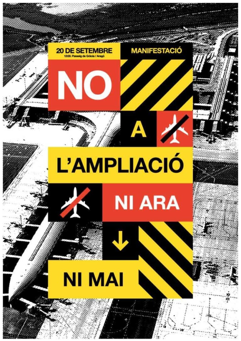 Gran mobilització el 20 de setembre contra l’ampliació de l’aeroport del Prat