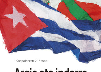 Campaña solidaria “Argia eta Indarra Kubarentzat. Contra el Bloqueo, Energía para Cuba» será visible en las 27 txosnas de la Semana Grande de Bilbao 2026