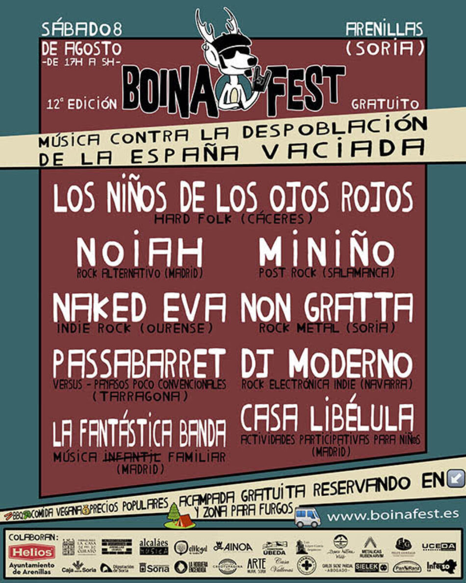 Este sábado el 12º Boina Fest multiplicará por 30 los habitantes de Arenillas (Soria) con talleres, humor y música contra la despoblación