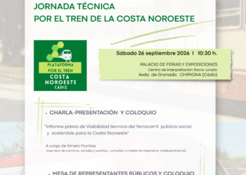 «Jornada Técnica» sobre la Necesidad y Viabilidad de una línea férrea en la Costa Noroeste de Cádiz, el 26 de septiembre