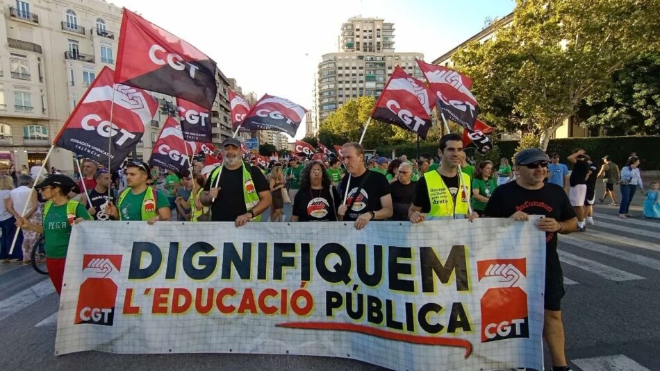 CGT denuncia que Conselleria del País Valencià no cumple las resoluciones de Inspección de Trabajo que le obliga a climatizar algunos centros educativos
