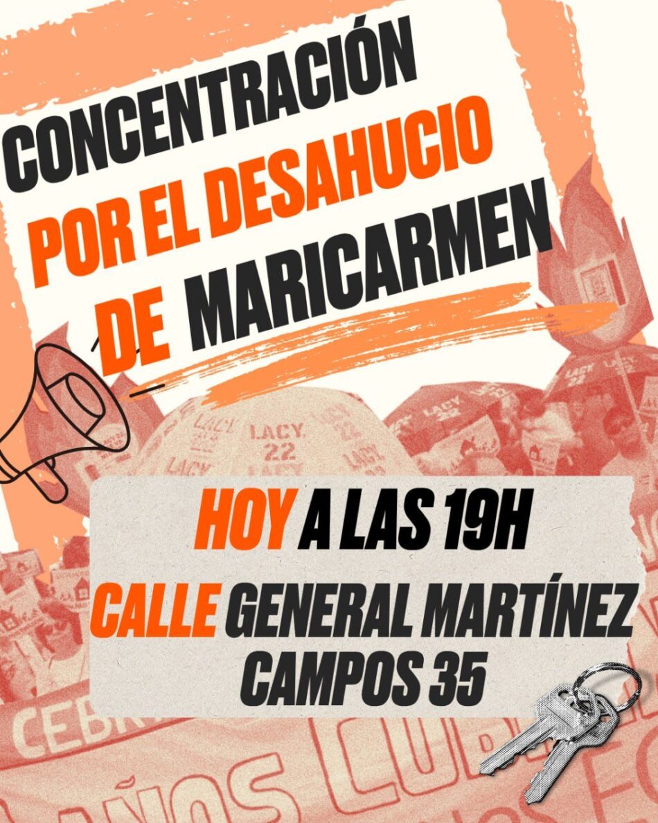 Denuncian el profundo fracaso de las administraciones tras los desahucios de Mari Carmen y David de esta mañana, y convocan protesta esta tarde a las 19:00 ante el «ático de Ayuso»
