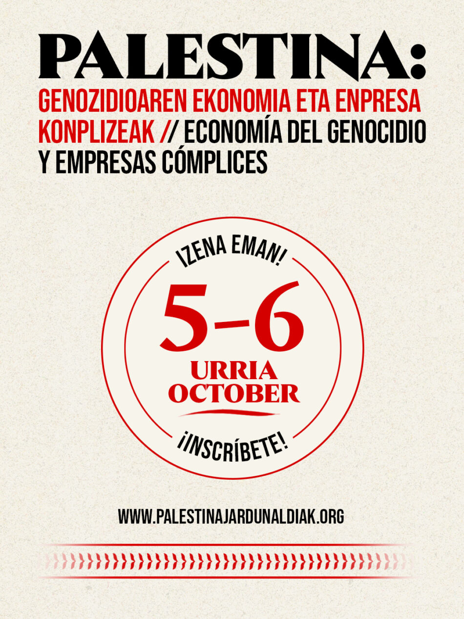 Jornadas Internacionales sobre Palestina: economía del genocidio y empresas cómplices