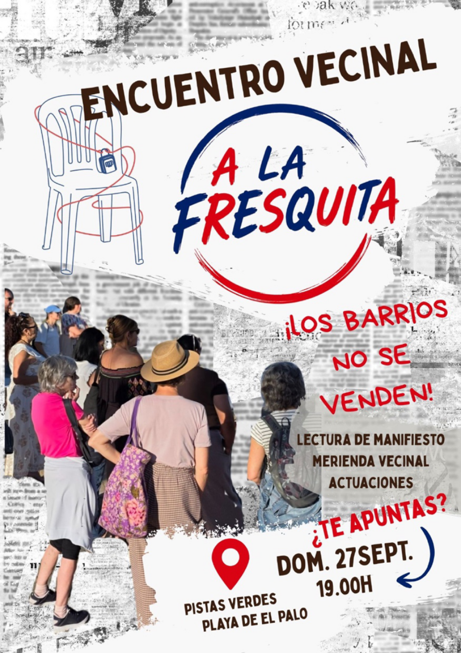 Vecinos de El Palo y Pedregalejo (Málaga) celebran una merienda “A la Fresquita” por un barrio para vivir